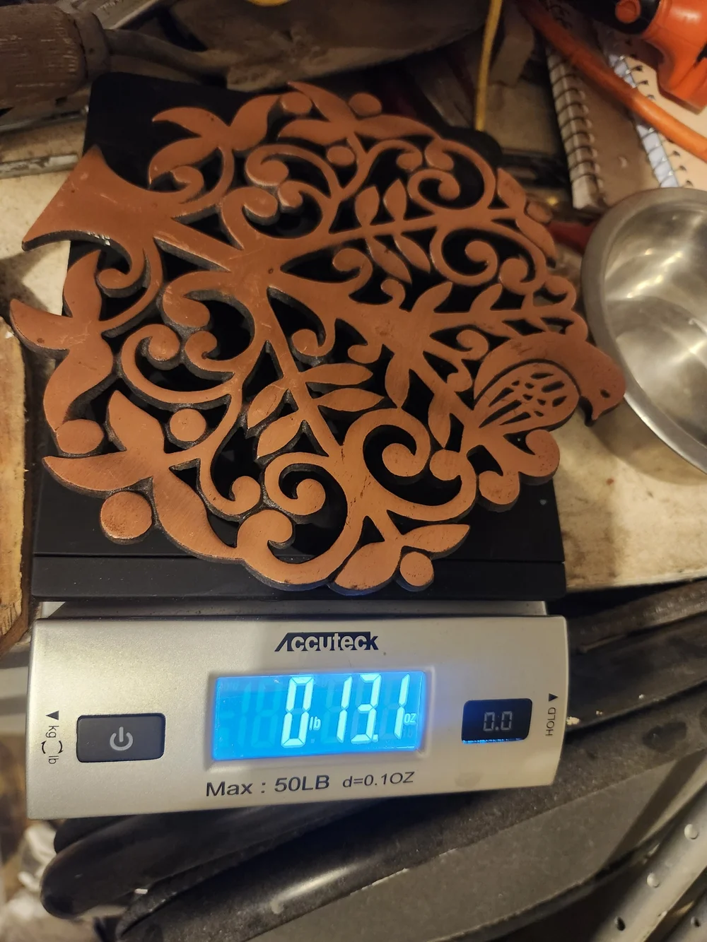 Copper Tree of Life Trivet Cast Metal Bird Footed Wall Hanging Kitchen Decor